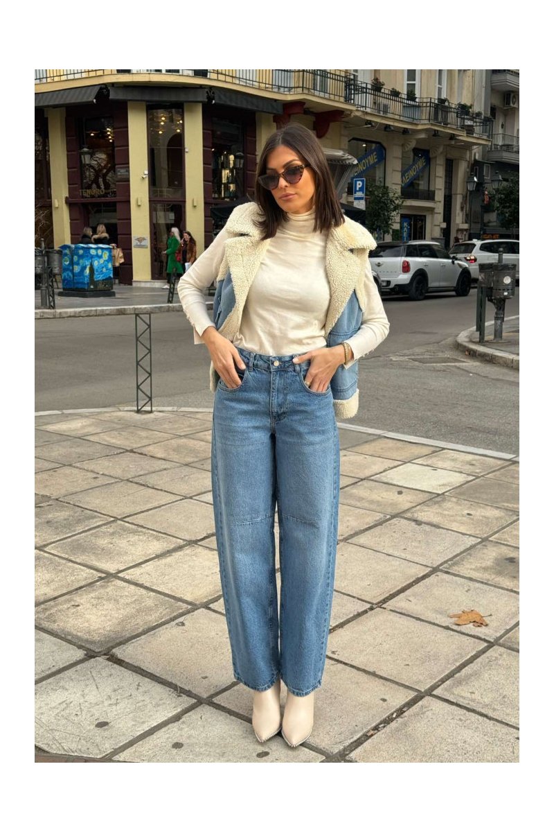 Γυναικείο τζιν φαρδύ καμπάνα Brigitte Boutique
