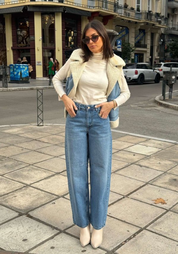 Γυναικείο τζιν φαρδύ καμπάνα Brigitte Boutique