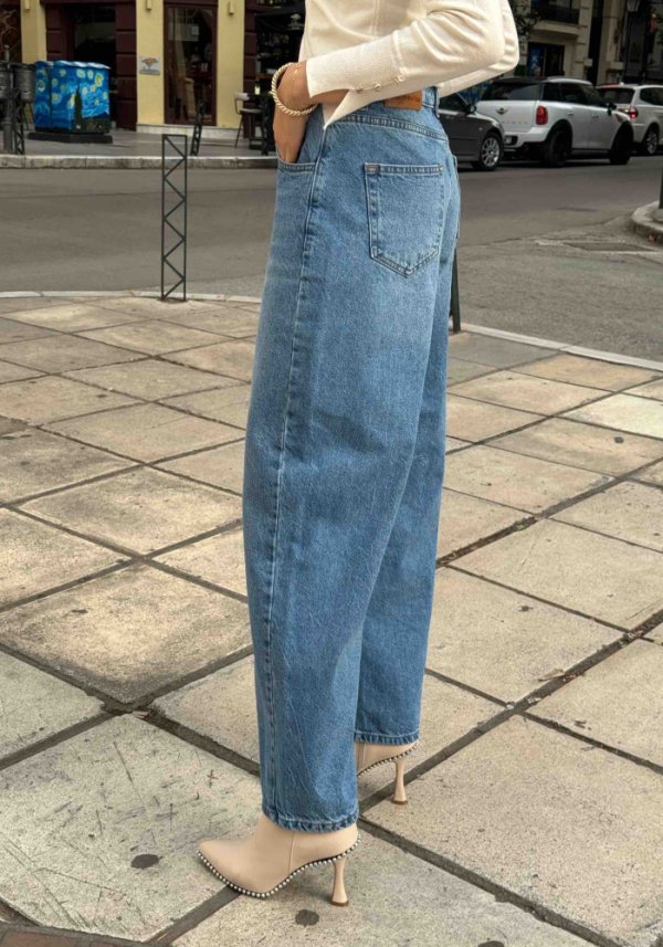 Γυναικείο τζιν φαρδύ καμπάνα Brigitte Boutique