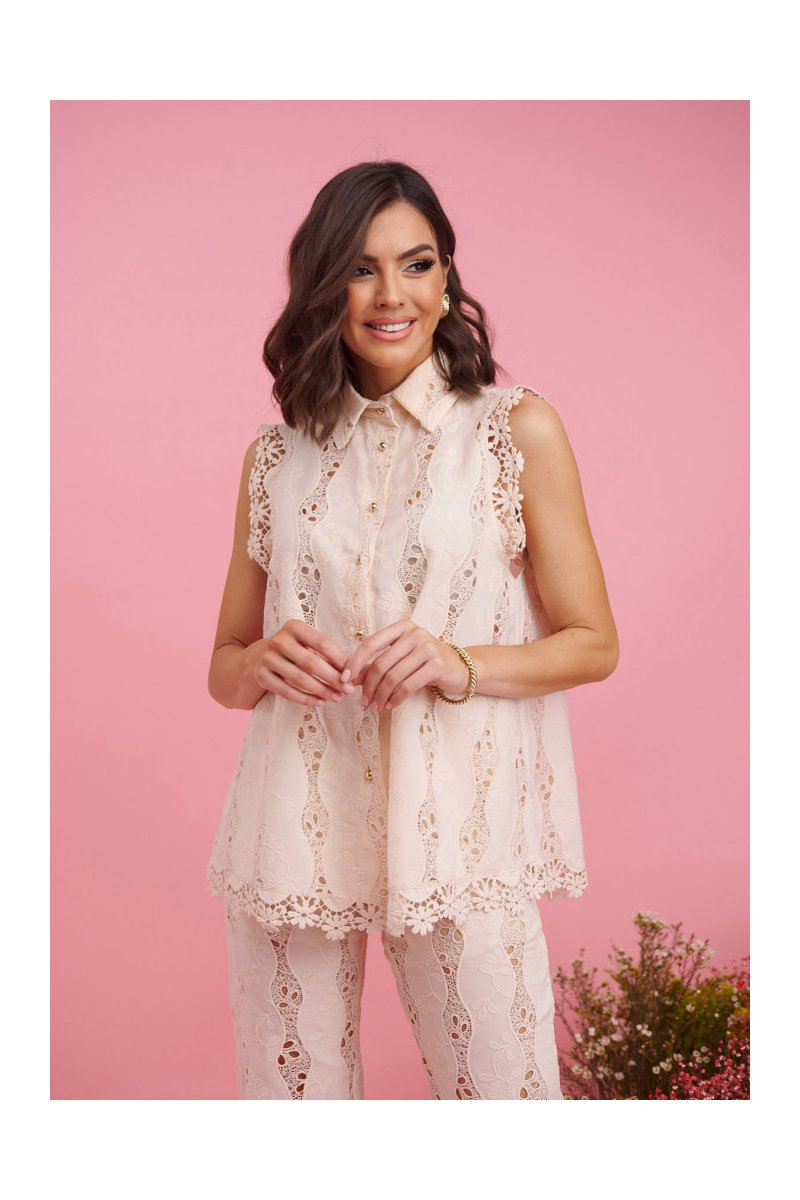 Γυναικείο σετ αμάνικο δαντέλα Luela Brigitte Boutique