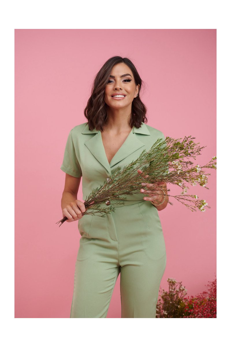 Κροπ τοπ κοντομάνικο με γιακά Noeli Brigitte Boutique