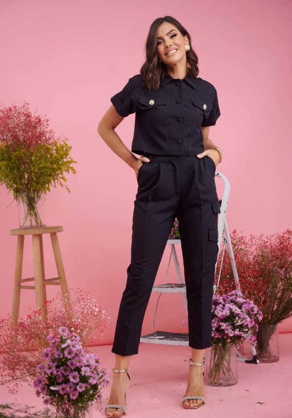 Γυναικείο παντελόνι με τσέπες στα πλάγια Umiko Brigitte Boutique