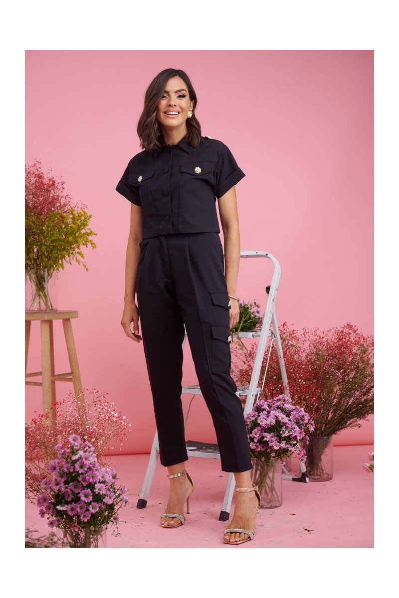 Γυναικείο παντελόνι με τσέπες στα πλάγια Umiko Brigitte Boutique
