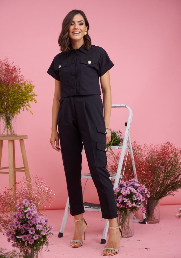 Γυναικείο παντελόνι με τσέπες στα πλάγια Umiko Brigitte Boutique