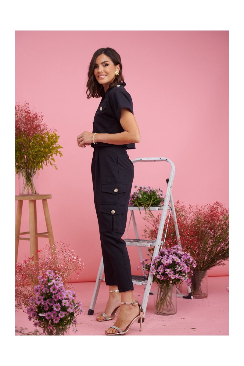 Γυναικείο παντελόνι με τσέπες στα πλάγια Umiko Brigitte Boutique