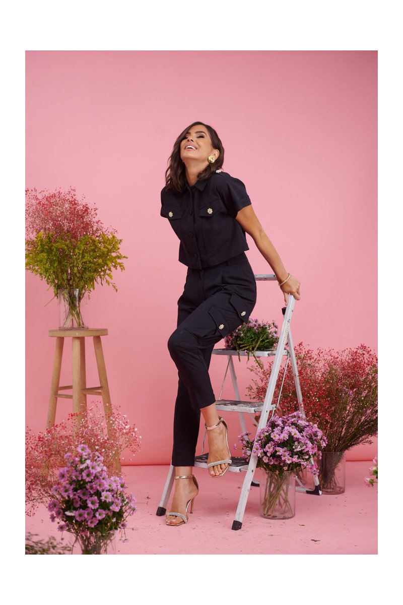 Γυναικείο παντελόνι με τσέπες στα πλάγια Umiko Brigitte Boutique