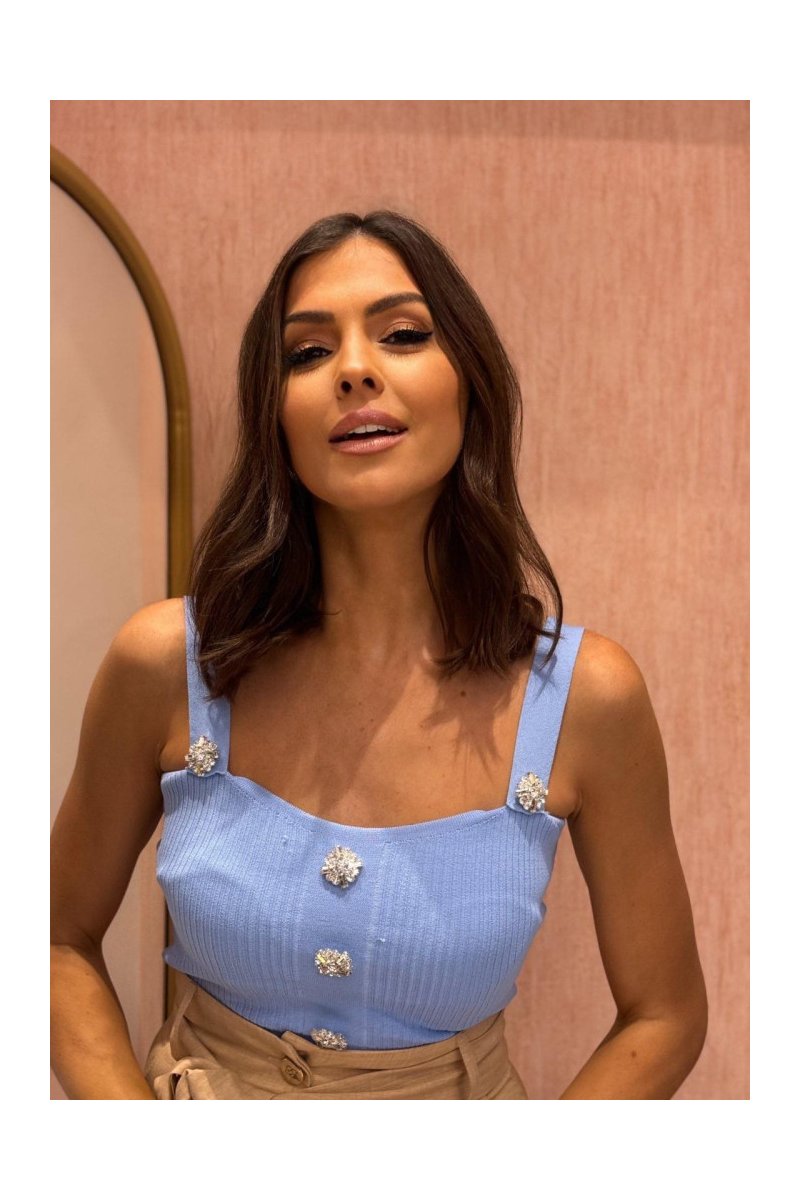 Τοπ με τιράντα και κουμπιά στρας Riki Brigitte Boutique