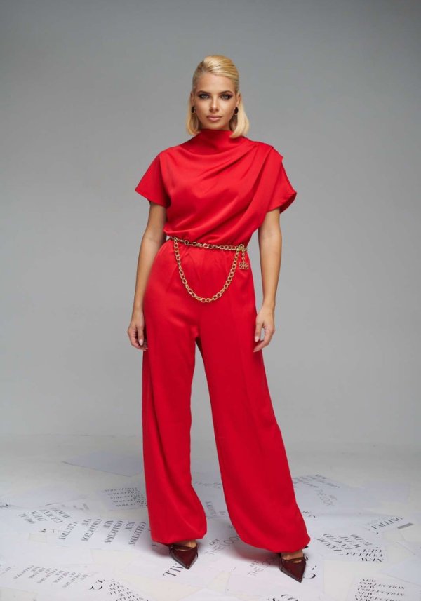 Ολόσωμη φόρμα κοντομάνικη ντραπέ Brigitte Boutique