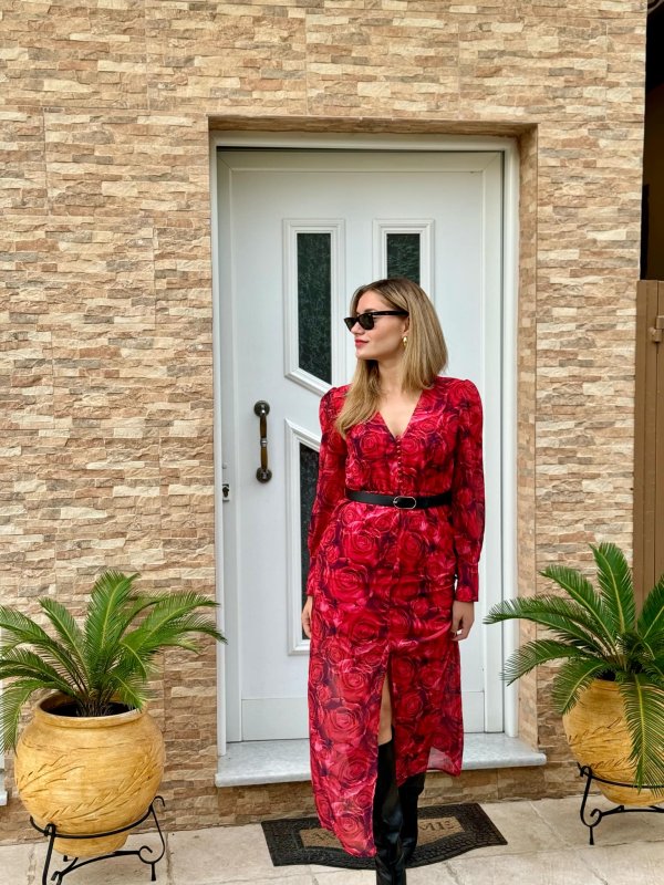 Μάξι σιφόν φόρεμα με ζώνη Gabrielle Dress Mind Matter