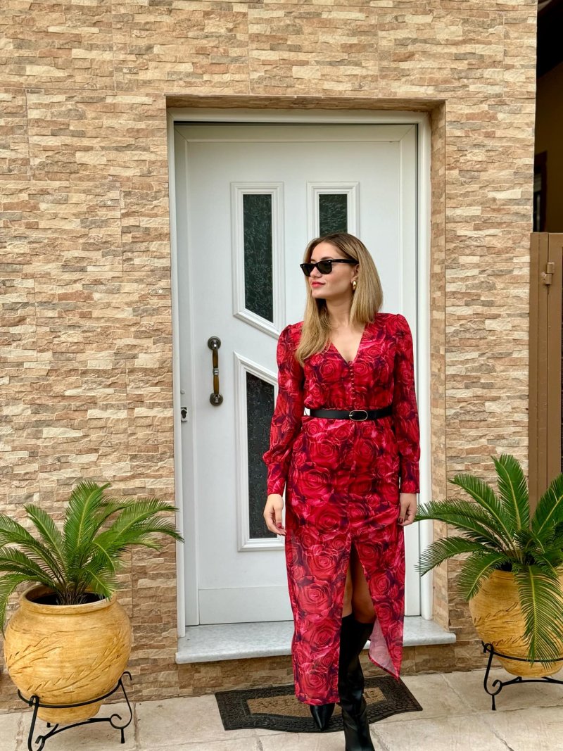 Μάξι σιφόν φόρεμα με ζώνη Gabrielle Dress Mind Matter