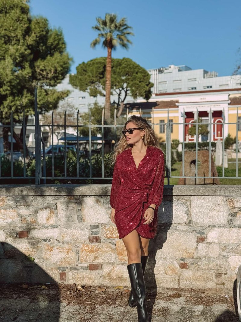 Φόρεμα κρουαζέ παγιέτα