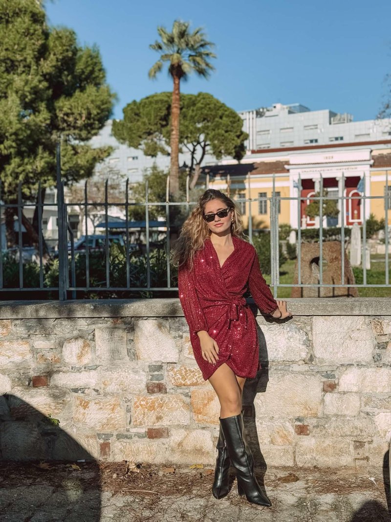 Φόρεμα κρουαζέ παγιέτα
