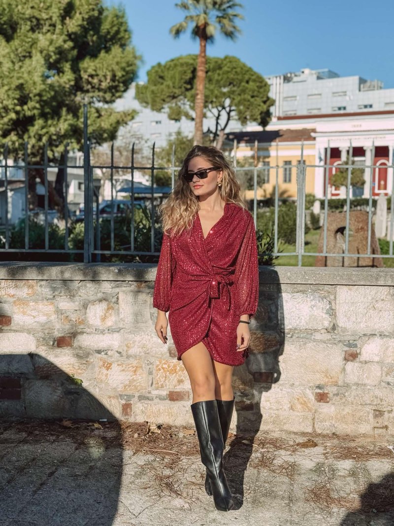 Φόρεμα κρουαζέ παγιέτα