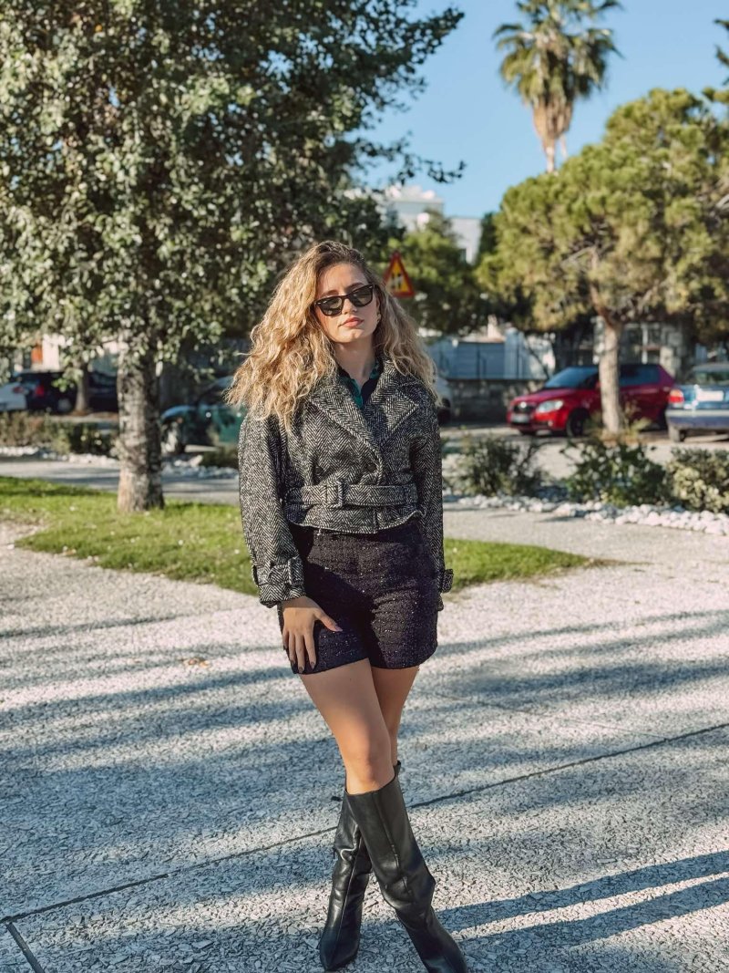 Jacket Cropped ψαροκόκκαλο