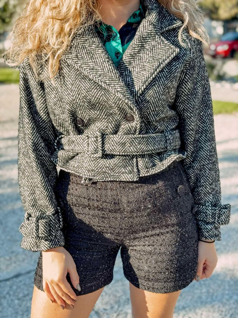 Jacket Cropped ψαροκόκκαλο