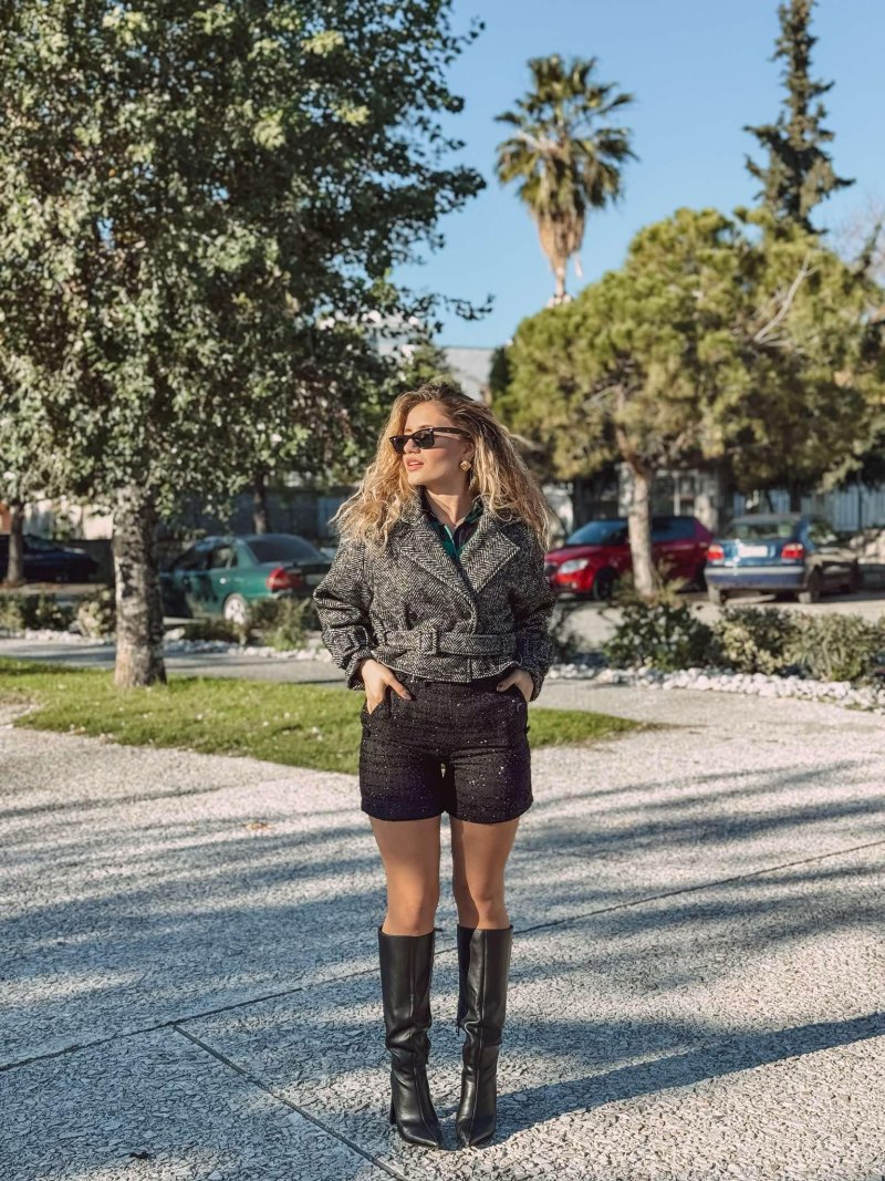 Jacket Cropped ψαροκόκκαλο
