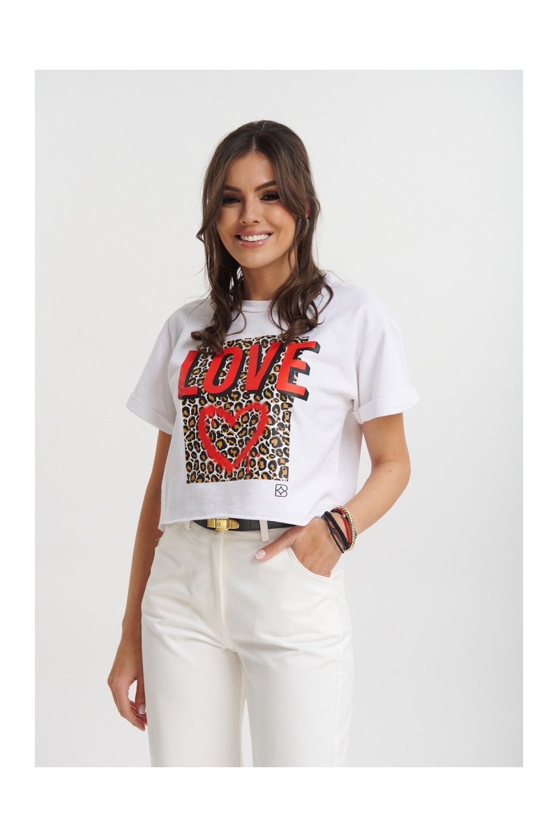T-shirt με στάμπα καρδιά Brigitte