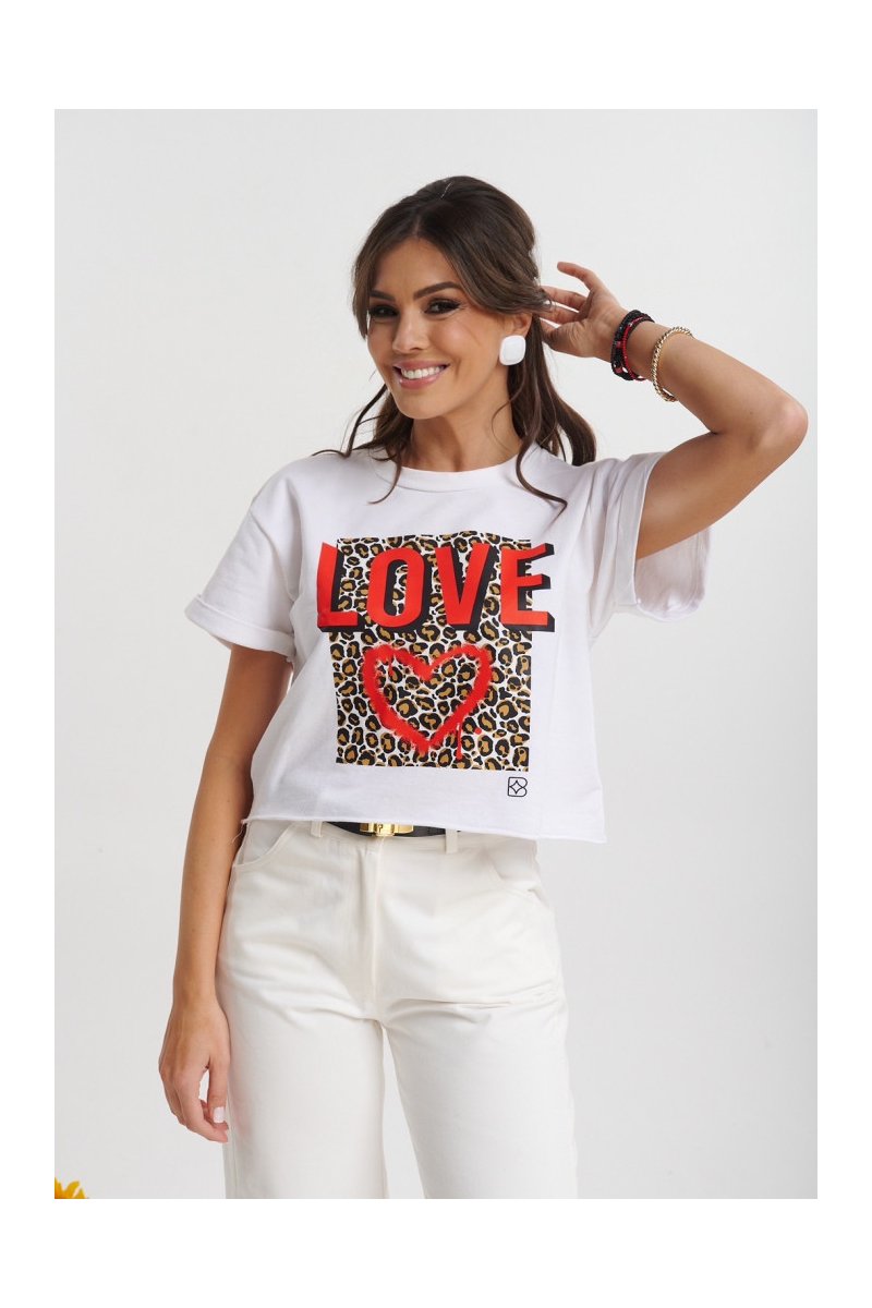T-shirt με στάμπα καρδιά Brigitte