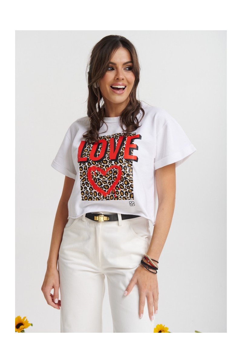 T-shirt με στάμπα καρδιά Brigitte