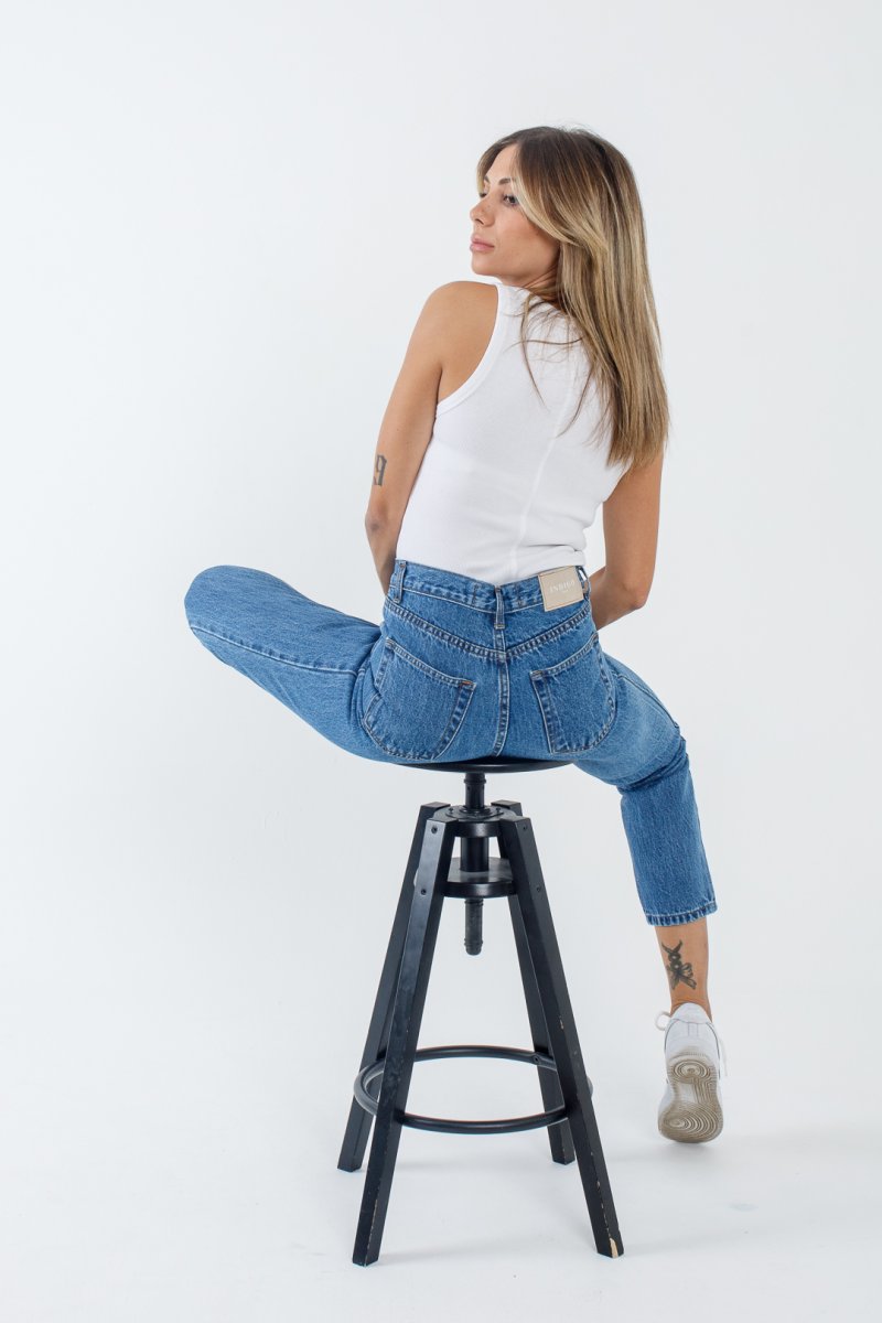 Jean παντελόνι Sinthia mid blue