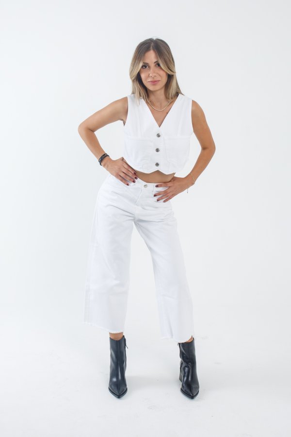 Zip τζιν παντελόνι Zina White