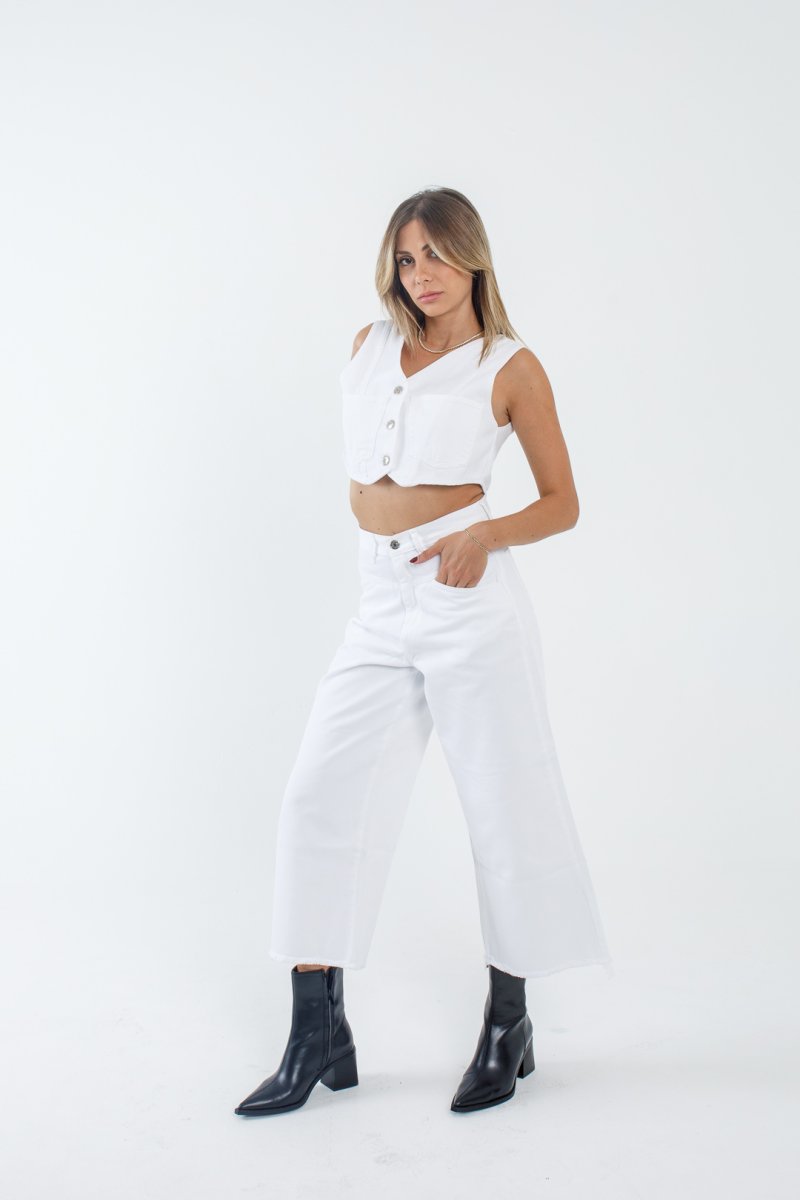 Zip τζιν παντελόνι Zina White