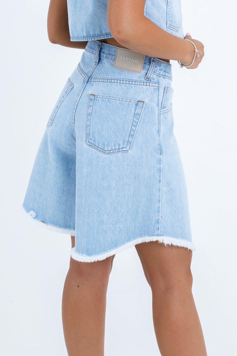 Τζιν σορτς ψηλόμεσο Milena shorts