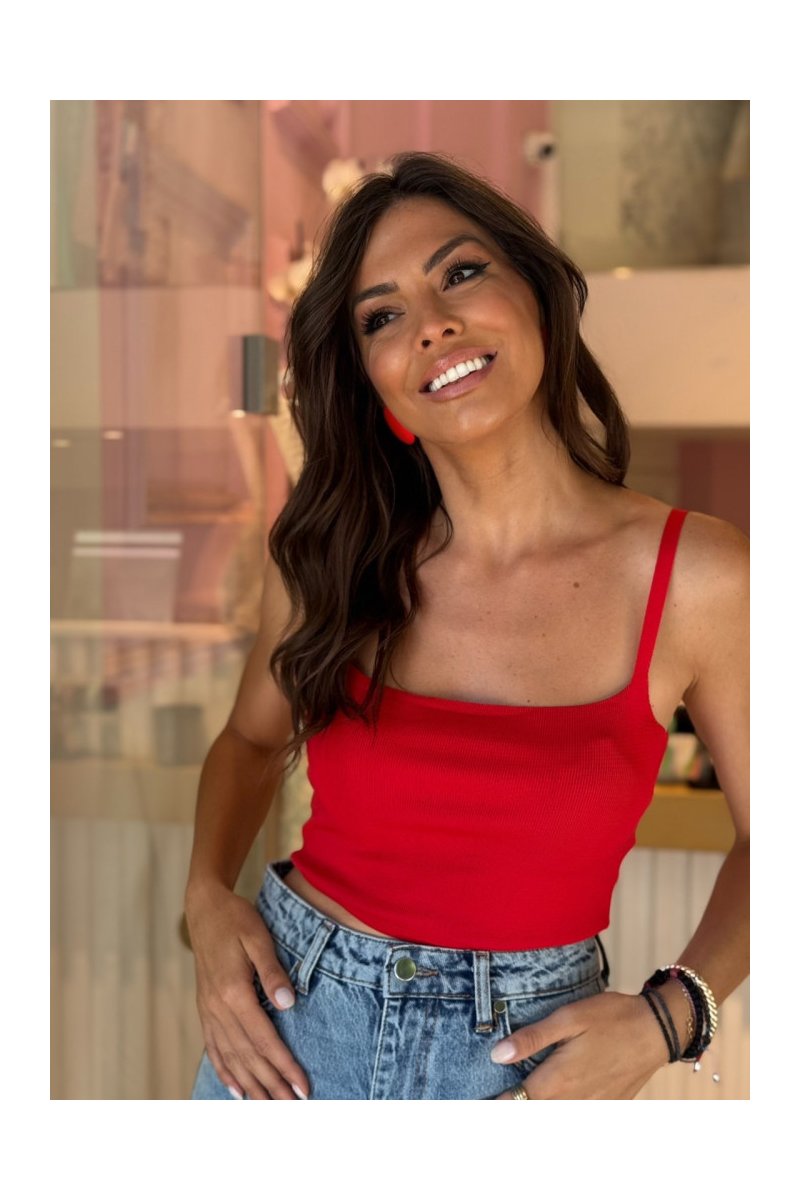 Crop top με λεπτή τιράντα
