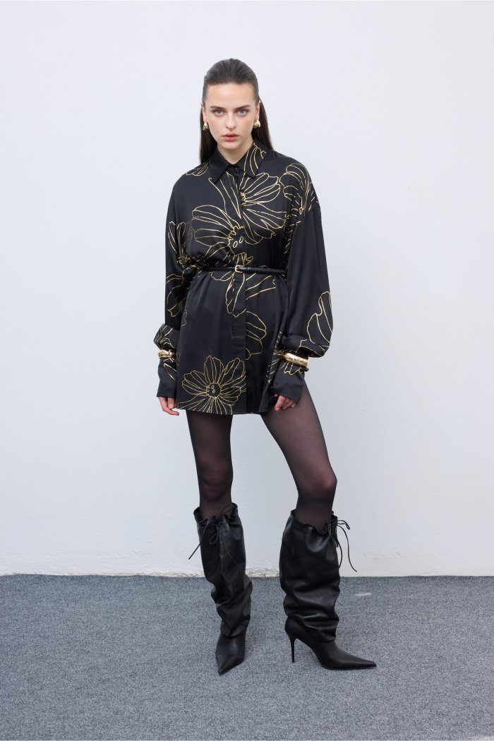 Gold Lines Shirt Black