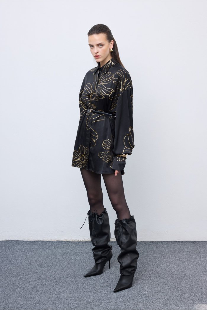 Gold Lines Shirt Black