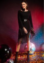 Γυναικείο ασύμμετρο φόρεμα με κρόσσια Avil