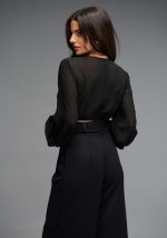 Μπλούζα μακρυμάνικη με διακοσμητικά λουλούδια Brigitte