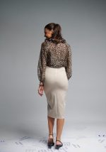 Φούστα μίντι με σκίσιμο και κουμπιά Λιείδα Brigitte