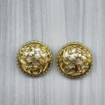 Σκουλαρίκια vintage χρυσό-άσπρο