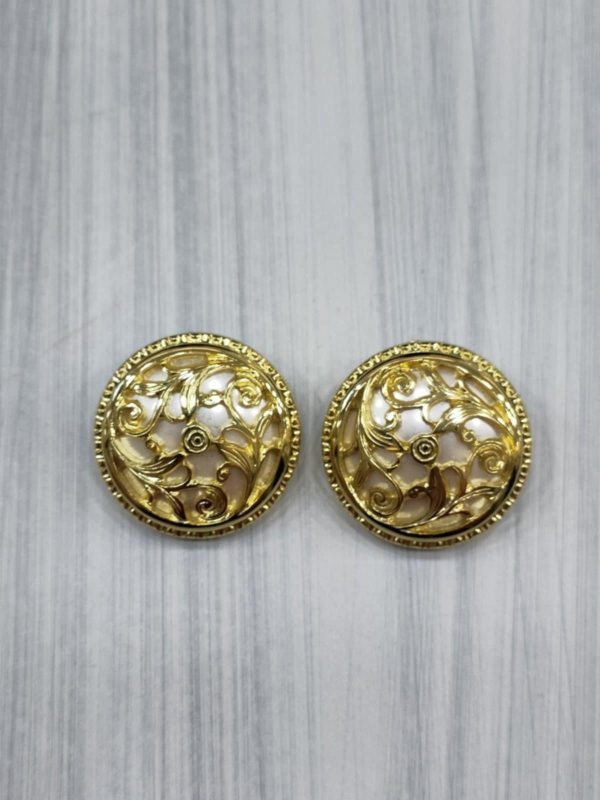 Σκουλαρίκια vintage χρυσό-άσπρο