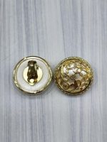 Σκουλαρίκια vintage χρυσό-άσπρο