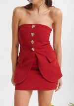 Τοπ μπούστο με κουμπιά στρας και άνοιγμα