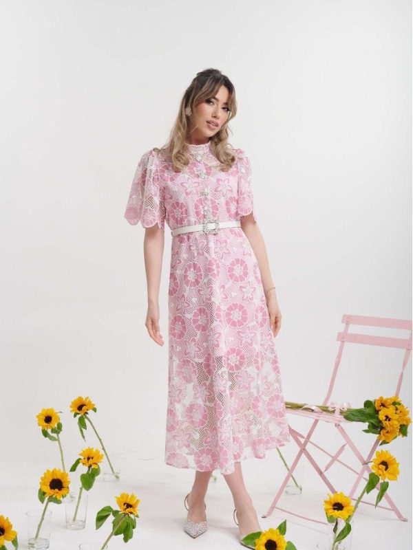 Φόρεμα μίντι μοναστηριακό δαντέλα Brigitte