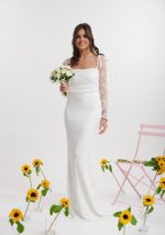 Φόρεμα μάξι λευκό με τιράντα Brigitte