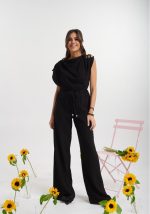 Παντελόνα με λάστιχο και κορδόνι στη μέση