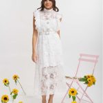 Φόρεμα δαντέλα αμάνικο