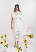 Φόρεμα δαντέλα αμάνικο