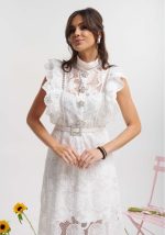 Φόρεμα δαντέλα αμάνικο