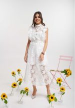 Φόρεμα δαντέλα αμάνικο