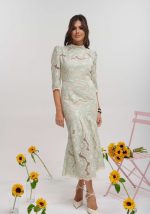 Φόρεμα δαντέλα εφαρμοστό Ροζ