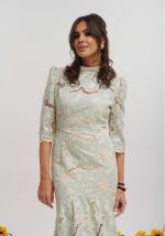 Φόρεμα δαντέλα εφαρμοστό Ροζ