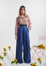 Παντελόνα ψηλόμεση λινή