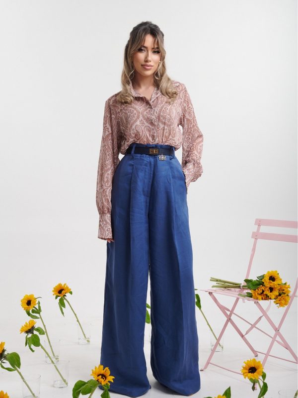 Παντελόνα ψηλόμεση λινή