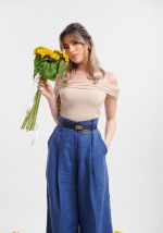 Παντελόνα ψηλόμεση λινή