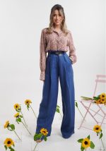 Παντελόνα ψηλόμεση λινή